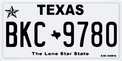 TX license plate BKC9780