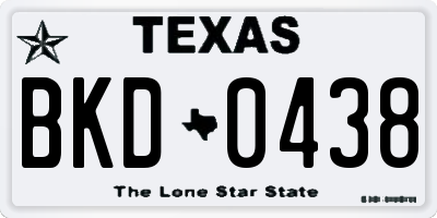 TX license plate BKD0438