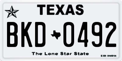 TX license plate BKD0492