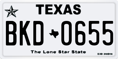 TX license plate BKD0655