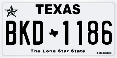 TX license plate BKD1186