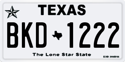 TX license plate BKD1222