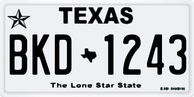 TX license plate BKD1243