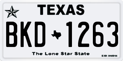TX license plate BKD1263