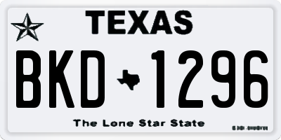 TX license plate BKD1296