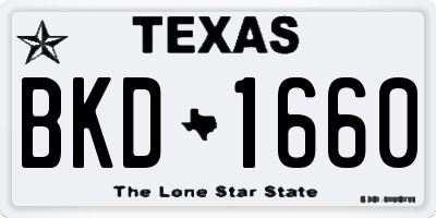 TX license plate BKD1660