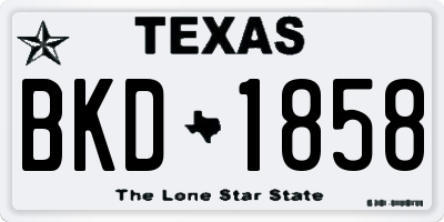 TX license plate BKD1858