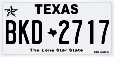 TX license plate BKD2717