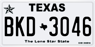 TX license plate BKD3046