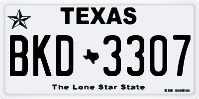 TX license plate BKD3307