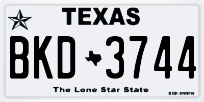 TX license plate BKD3744