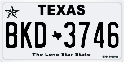TX license plate BKD3746