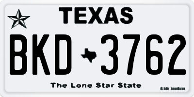 TX license plate BKD3762