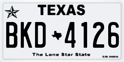 TX license plate BKD4126