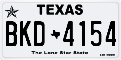 TX license plate BKD4154