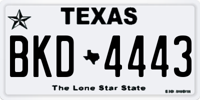 TX license plate BKD4443