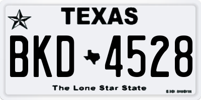 TX license plate BKD4528