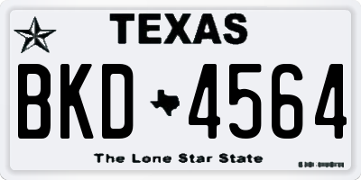 TX license plate BKD4564