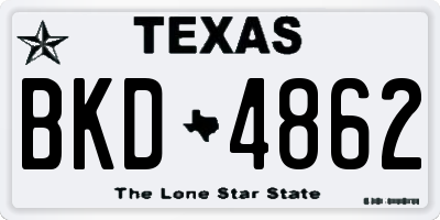 TX license plate BKD4862