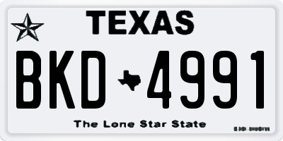 TX license plate BKD4991