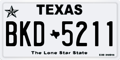 TX license plate BKD5211