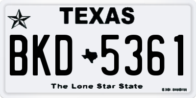 TX license plate BKD5361