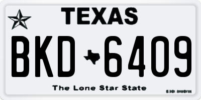 TX license plate BKD6409