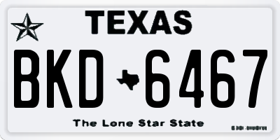 TX license plate BKD6467