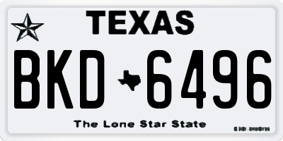TX license plate BKD6496