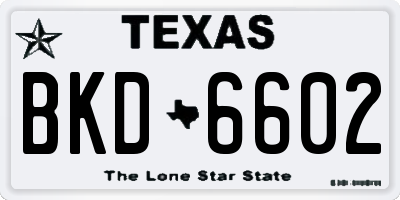 TX license plate BKD6602