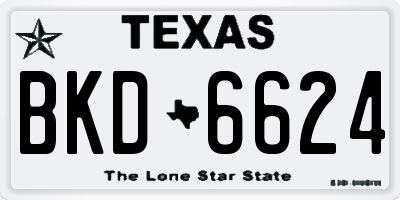 TX license plate BKD6624