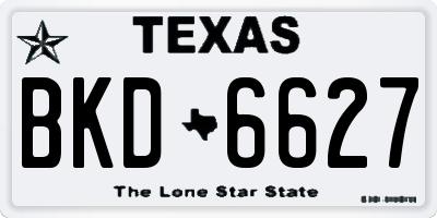 TX license plate BKD6627