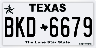 TX license plate BKD6679