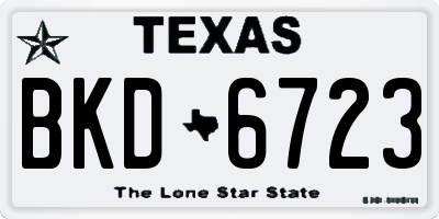 TX license plate BKD6723