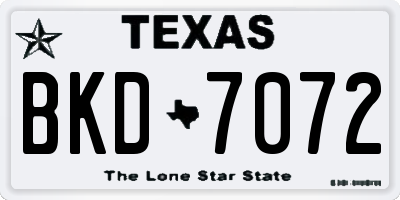 TX license plate BKD7072