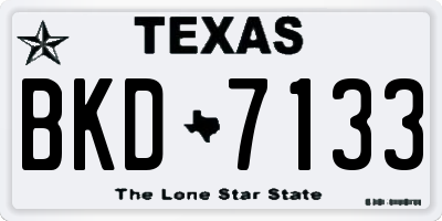 TX license plate BKD7133