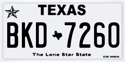 TX license plate BKD7260