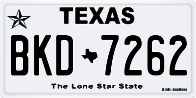 TX license plate BKD7262