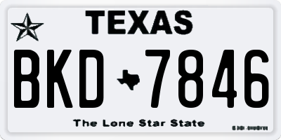 TX license plate BKD7846
