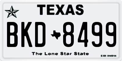 TX license plate BKD8499