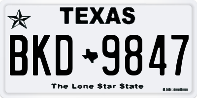 TX license plate BKD9847