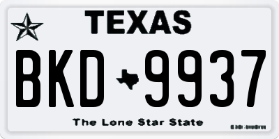 TX license plate BKD9937