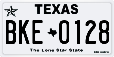 TX license plate BKE0128