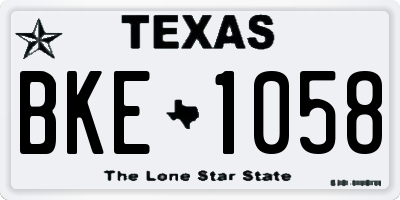 TX license plate BKE1058