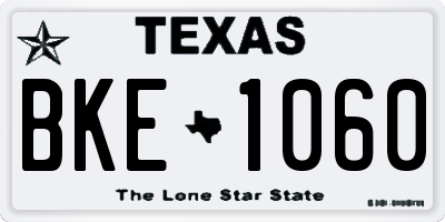 TX license plate BKE1060