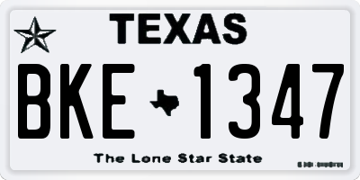 TX license plate BKE1347