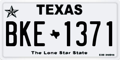 TX license plate BKE1371