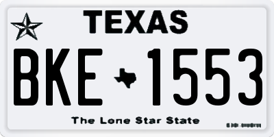 TX license plate BKE1553