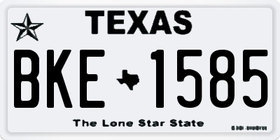 TX license plate BKE1585