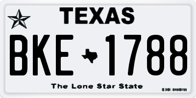 TX license plate BKE1788